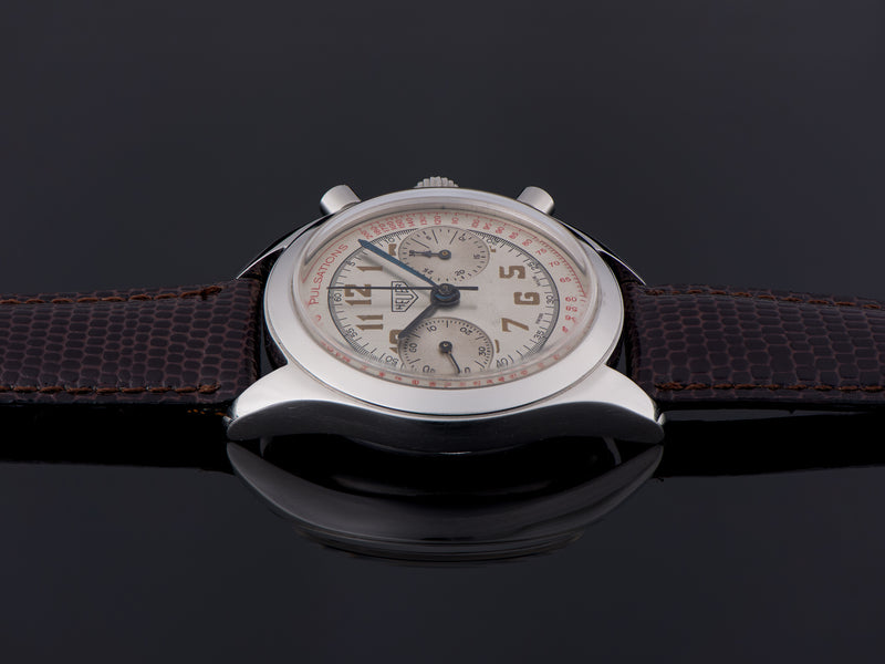 Heuer Pulsations Landeron 51 Stainless Steel Chronograph Watch