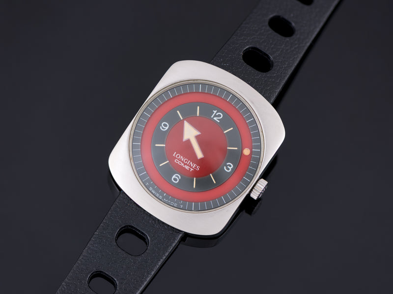 Longines Comet "Mystery Dial" Watch Maroon Dial