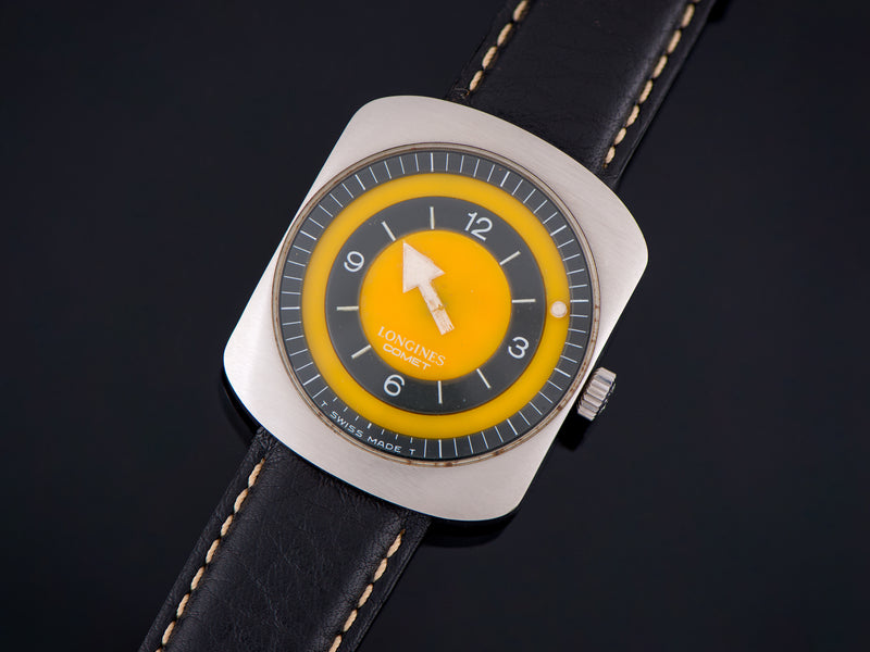 Longines Comet Mystery Dial Watch Yellow Dial