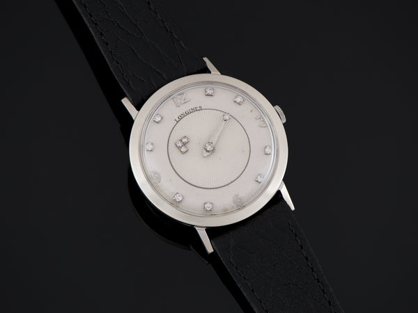 Longines Mystery Dial 14K White Gold Diamond Dial Watch
