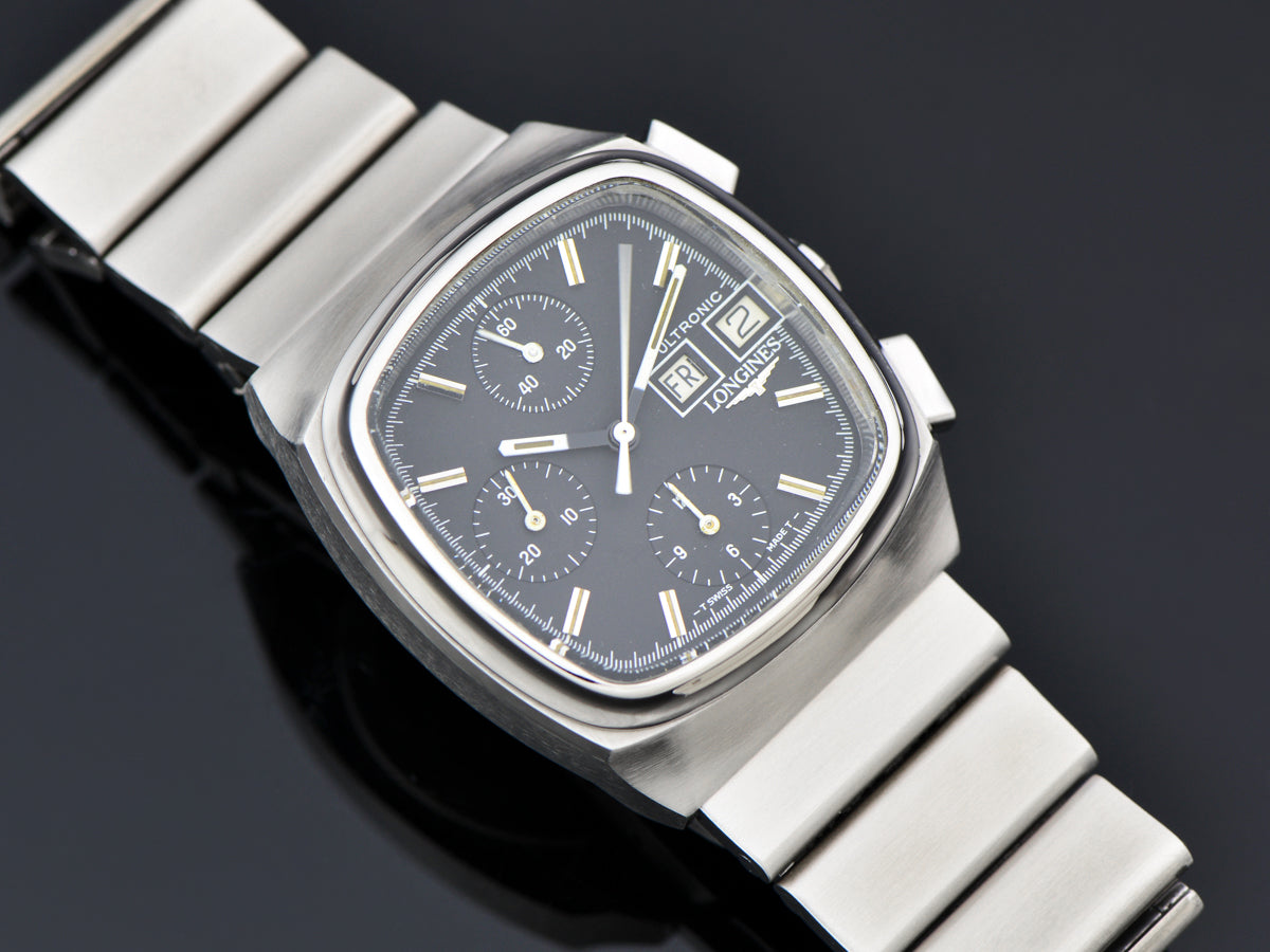 Longines Ultronic Chronograph Day/Date Steel Watch & Bracelet