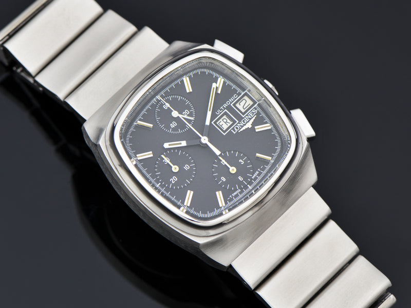 Longines Ultronic Chronograph Day/Date Steel Watch & Bracelet