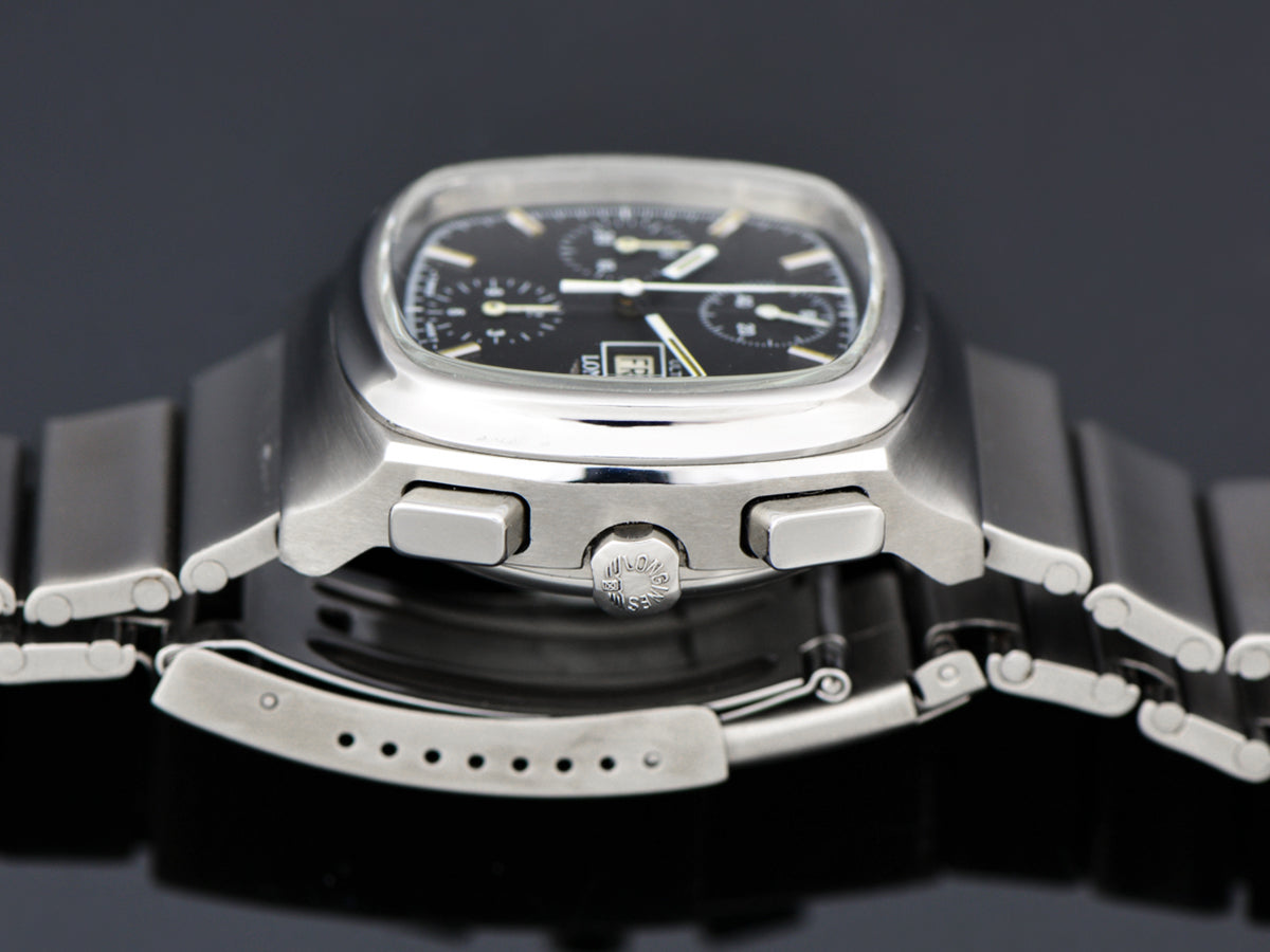 Longines Ultronic Chronograph Day Date Steel Watch Bracelet Unwind In Time