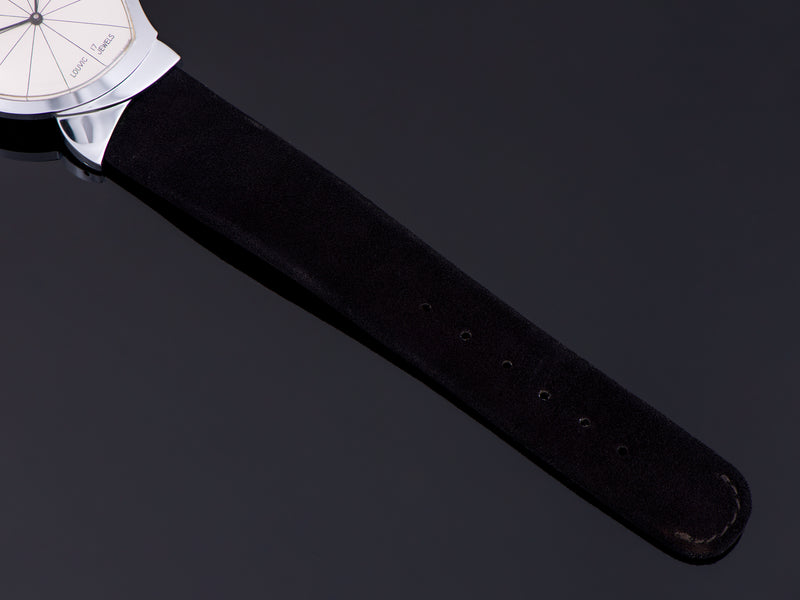 Louvic Asymmetric Flying Wing Original Black Suede Watch Strap