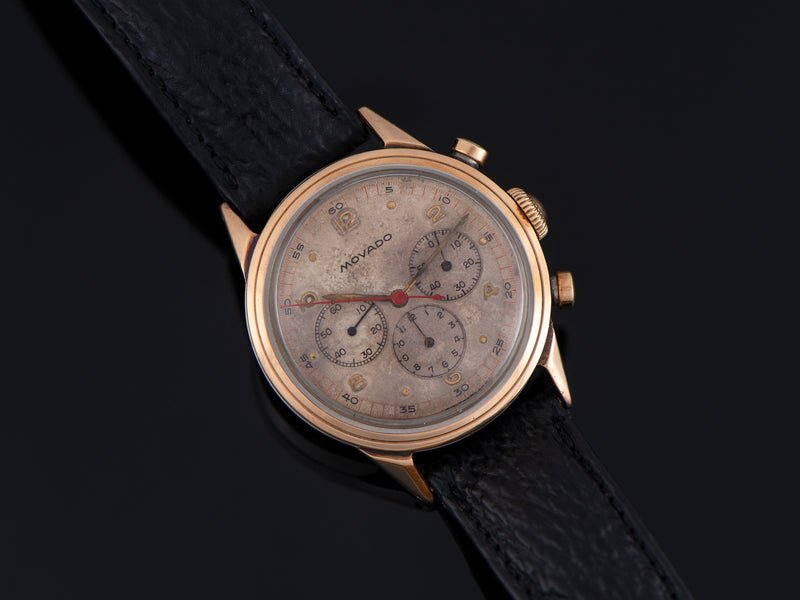 Movado M95 Chronograph Watch Steel and 18K Gold Cap