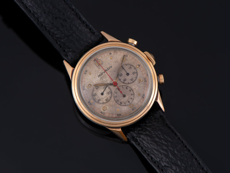 Movado M95 Chronograph Watch Steel and 18K Gold Cap