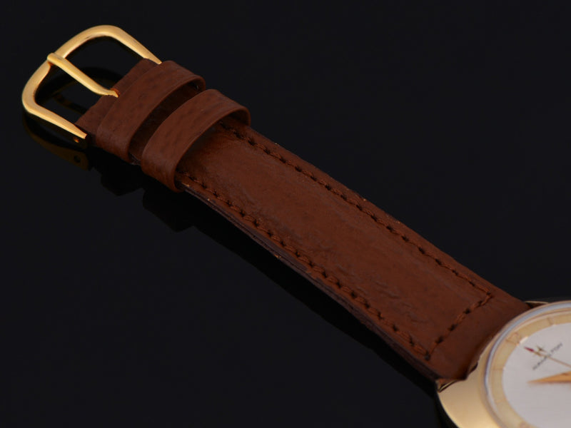 New DeBeer Genuine Leather Shark Grain Brown Watch Strap with matching Gold Tone Buckle