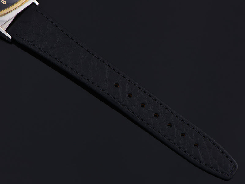 New Genuine Leather Black Calf Grain Watch Band