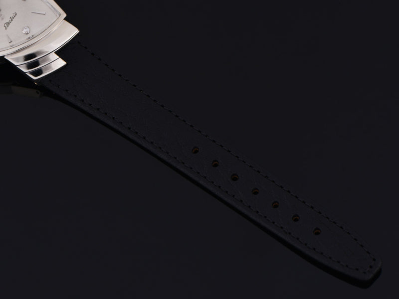 New Genuine Leather Black Calf Grain Watch Strap