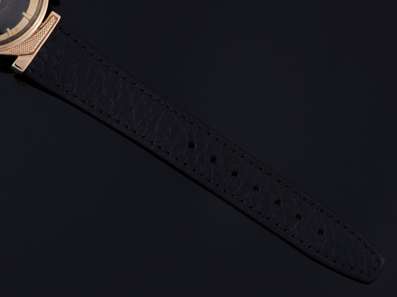 New Genuine Leather Black Crocodile Grain Strap with matching Gold Tone Buckle