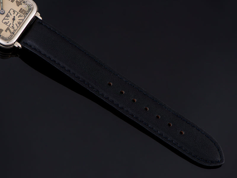 New Genuine Leather Black Watch Strap