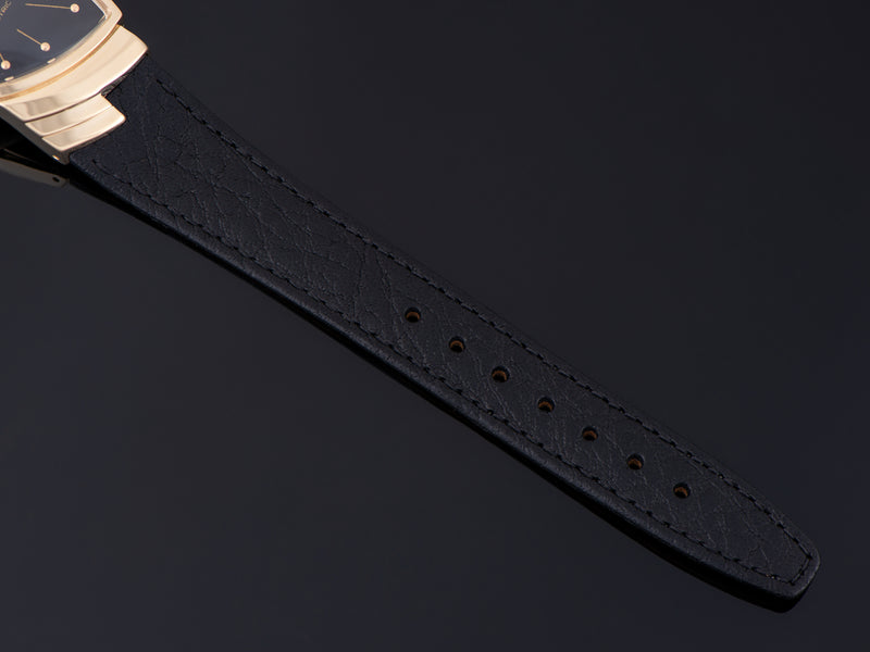 New Genuine Leather Black Watch Strap