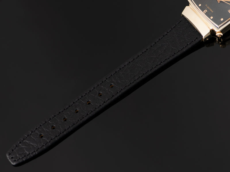 New Genuine Leather Black Watch Strap
