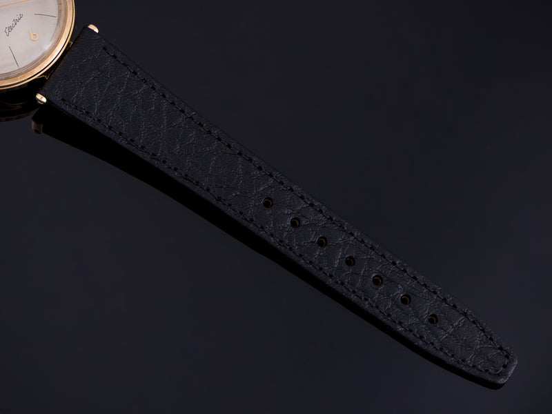 New Genuine Leather Black Watch Strap