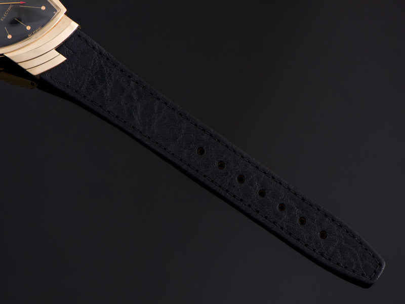 New Genuine Leather Black Watch Strap