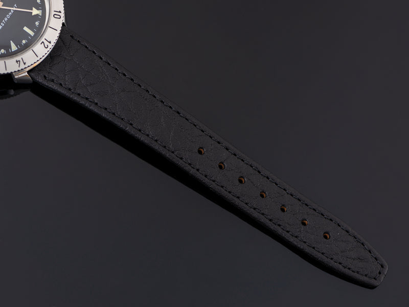 New Genuine Leather Black Watch Strap