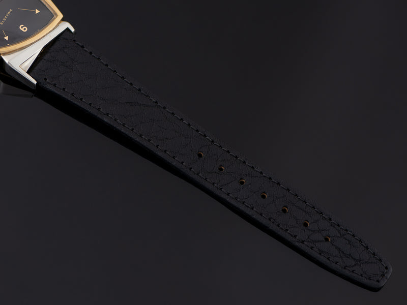 New Genuine Leather Black Watch Strap