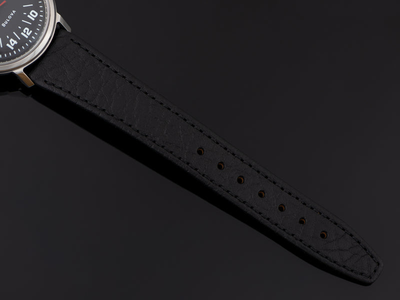 New Genuine Leather Black Watch Strap