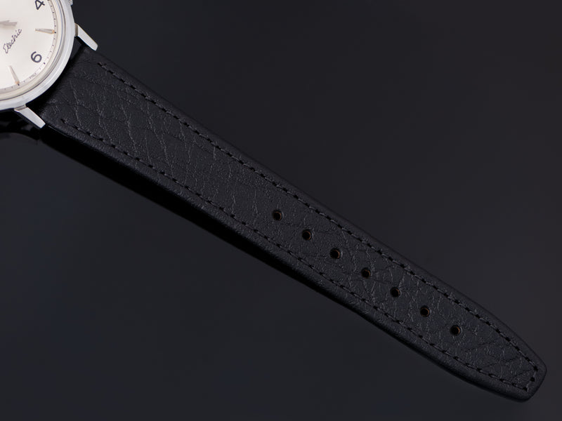 New Genuine Leather Black Watch Strap