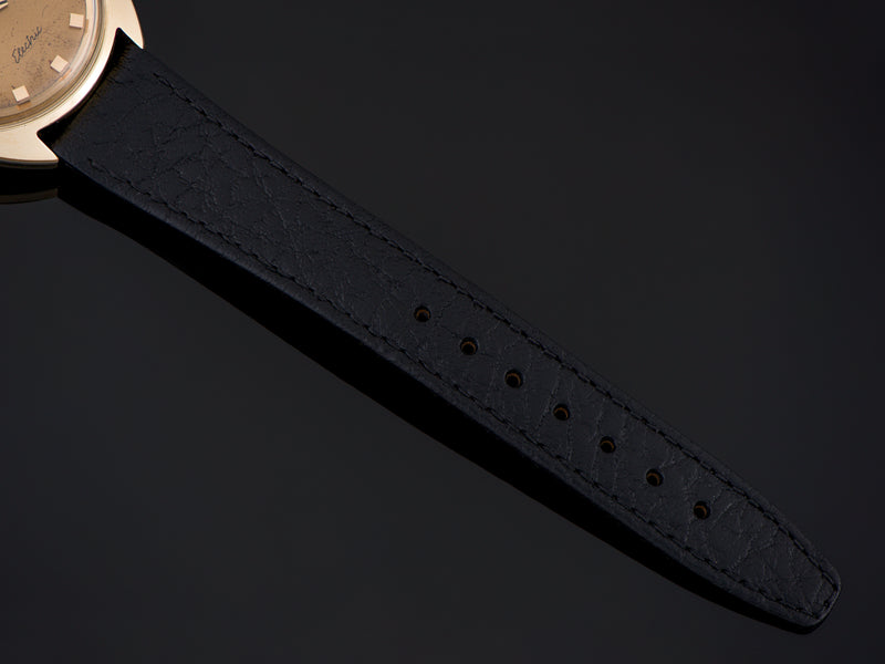 New Genuine Leather Black Watch Strap