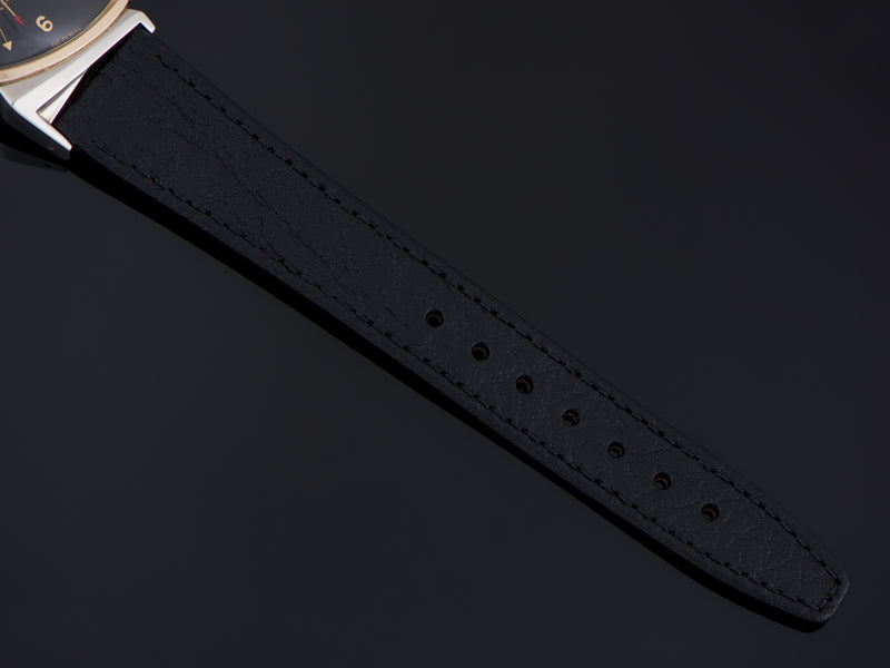 New Genuine Leather Black Watch Strap