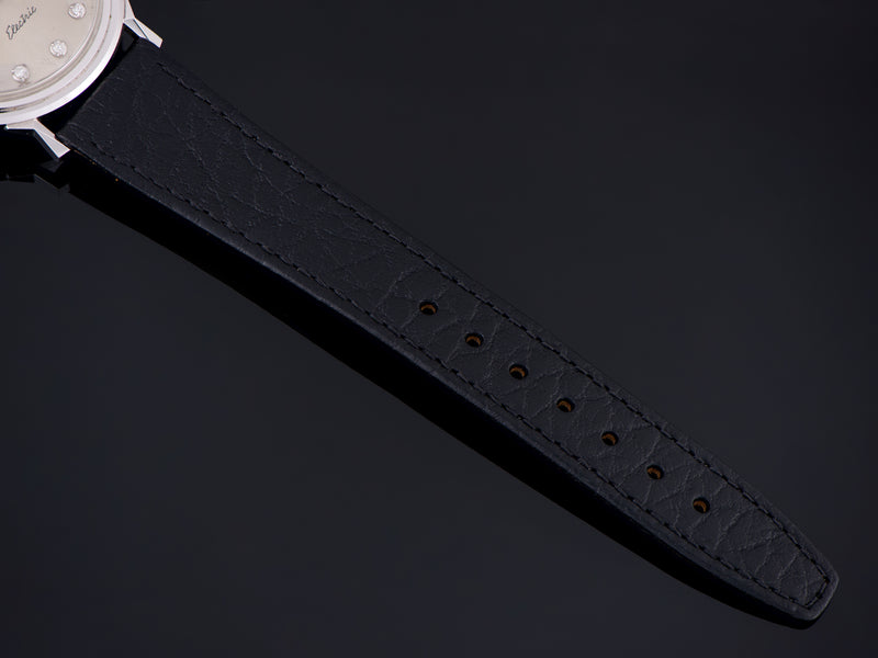 New Genuine Leather Black Watch Strap