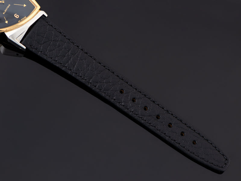 New Genuine Leather Black Watch Strap