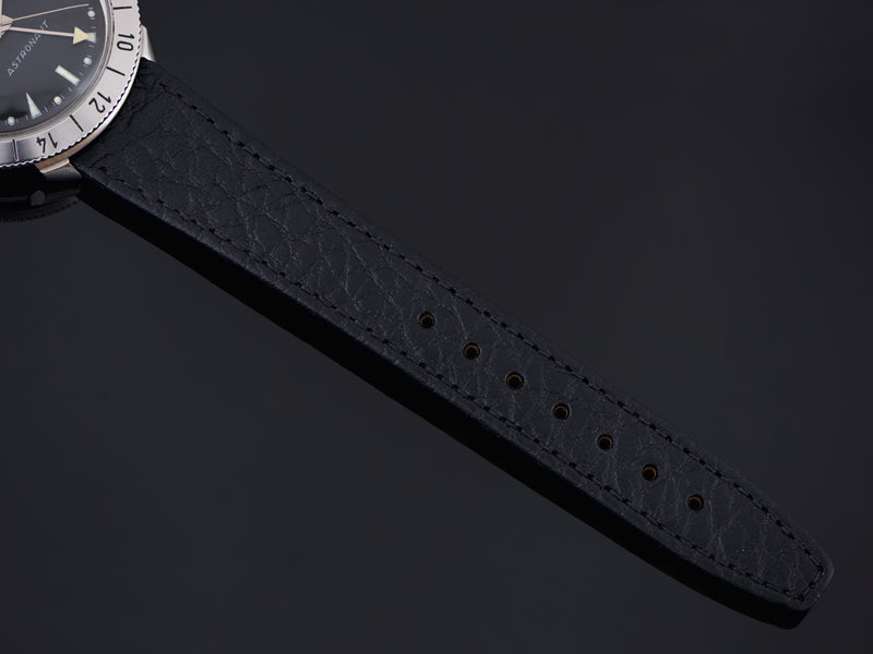 New Genuine Leather Black Watch Strap
