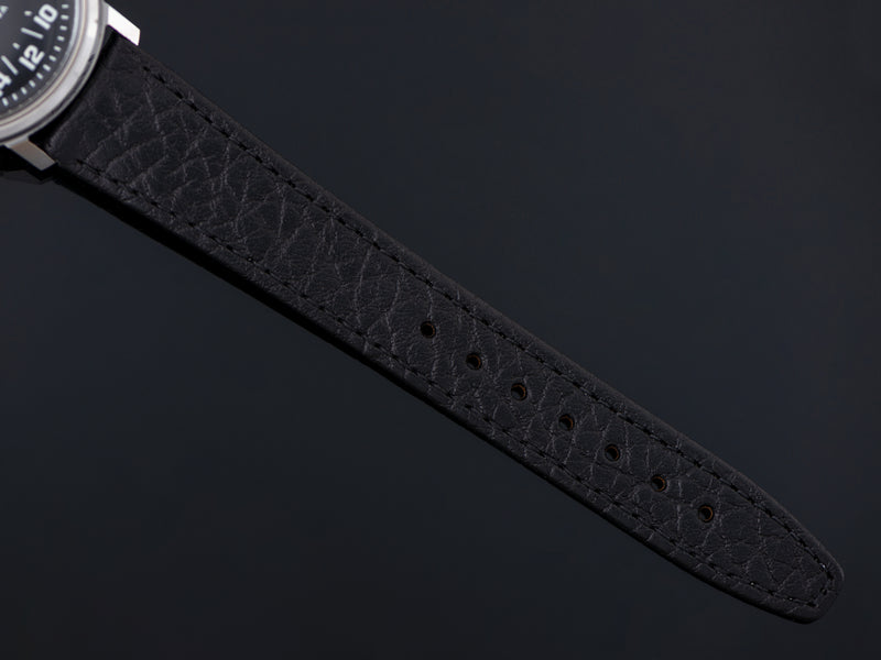 New Genuine Leather Black Watch Strap