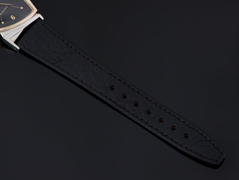 New Genuine Leather Black Watch Strap