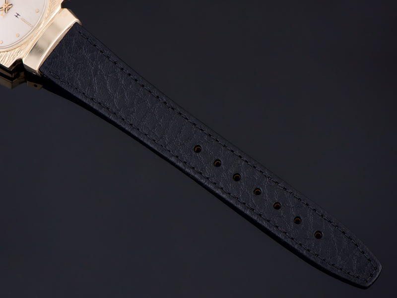 New Genuine Leather Black Watch Strap
