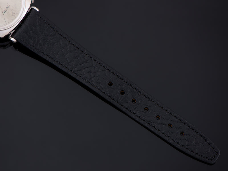 New Genuine Leather Black Watch Strap