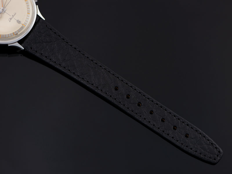 New Genuine Leather Black Watch Strap