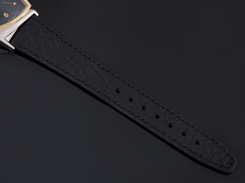 New Genuine Leather Black Watch Strap