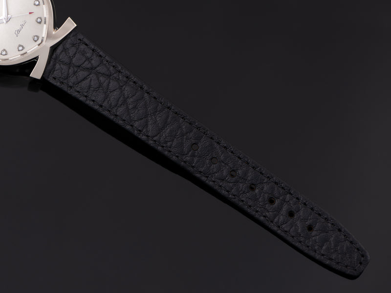 New Genuine Leather Black Watch Strap