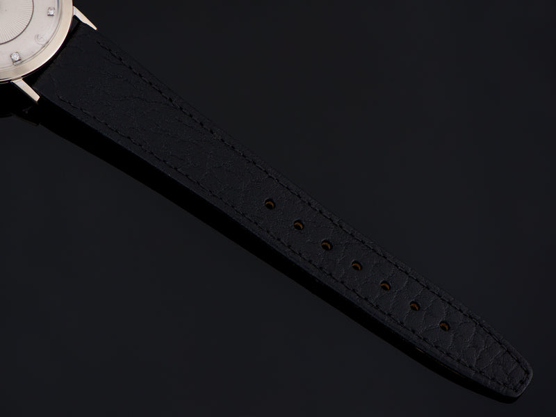 New Genuine Leather Black Watch Strap