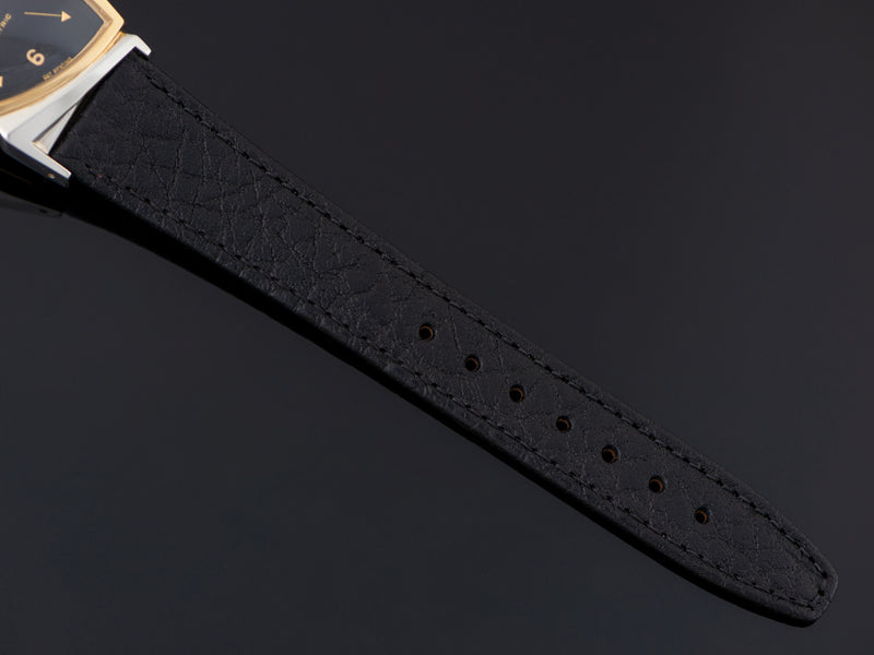 New Genuine Leather Black Watch Strap