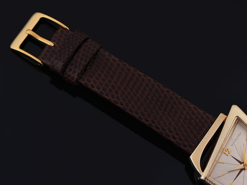 New Genuine Lizard Brown Watch Strap with matching Gold Tone Buckle