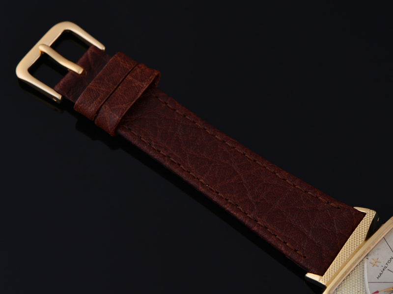 New Genuine Leather Brown Calf Watch Strap with Matching Gold Tone Buckle