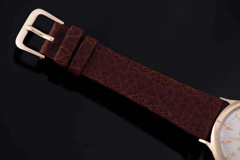 Brand new genuine leather Brown Watch Strap with Matching Gold Tone Buckle