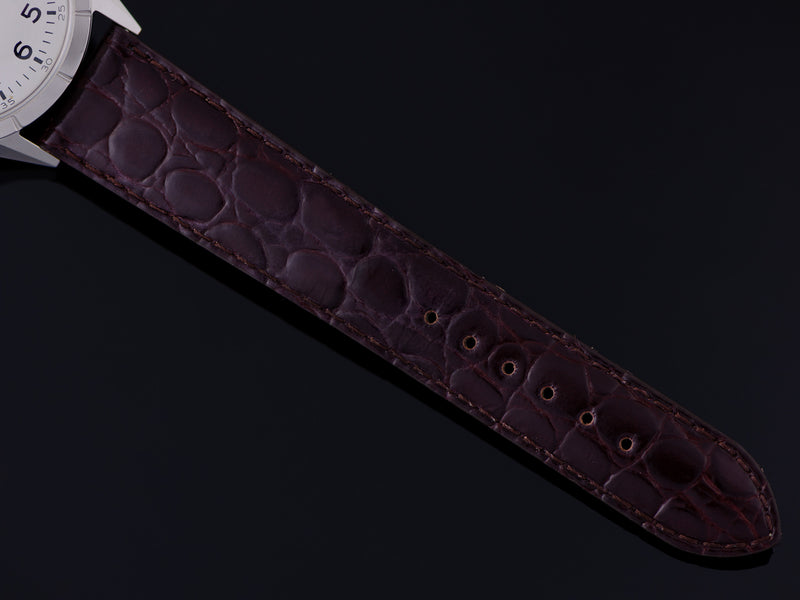 New Genuine Leather Brown Crocodile Grain Watch Strap