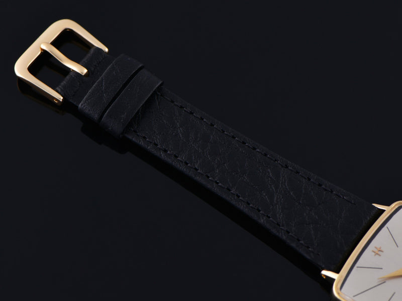 New Genuine Leather Calf Grain Watch Strap with Gold Tone Buckle