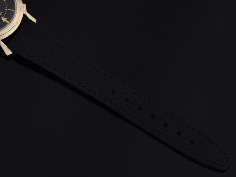 New Genuine Leather Calf Grain Black Watch Band