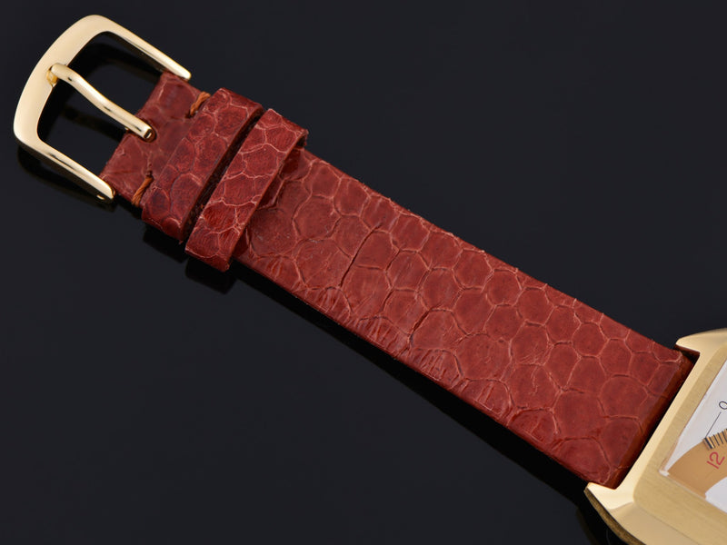 New Genuine Snake Skin Brown Watch Band with matching Gold Tone Buckle