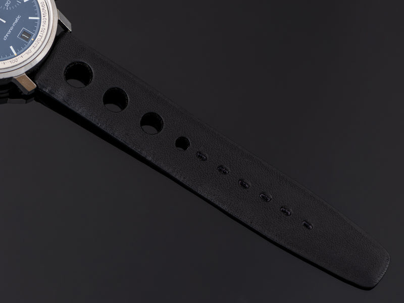 New Old Stock Genuine Leather Black Rally Strap Signed Hamilton
