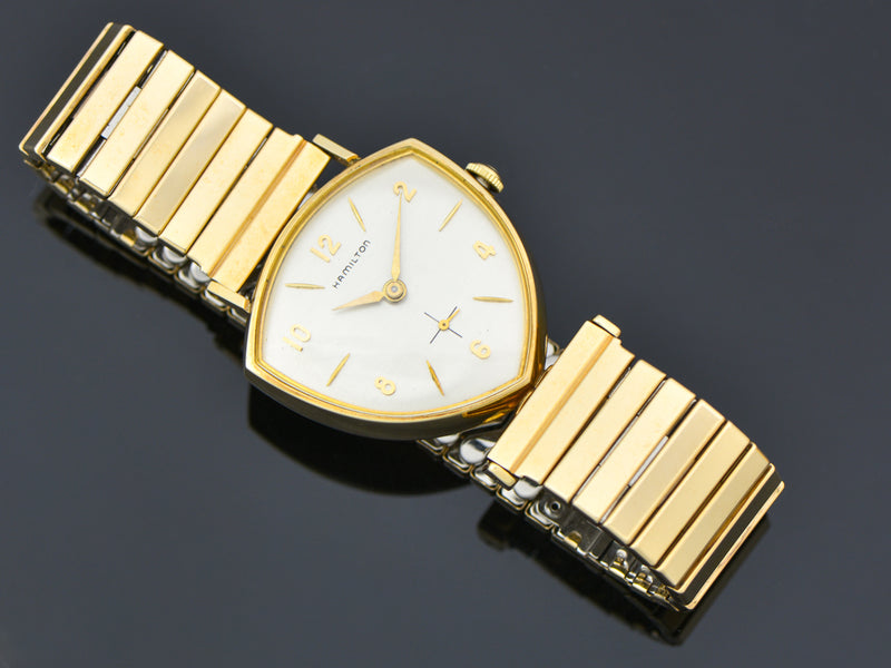 New Old Stock Hamilton Yellow Gold Filled Thor Watch & Original Watch Bracelet | Vintage