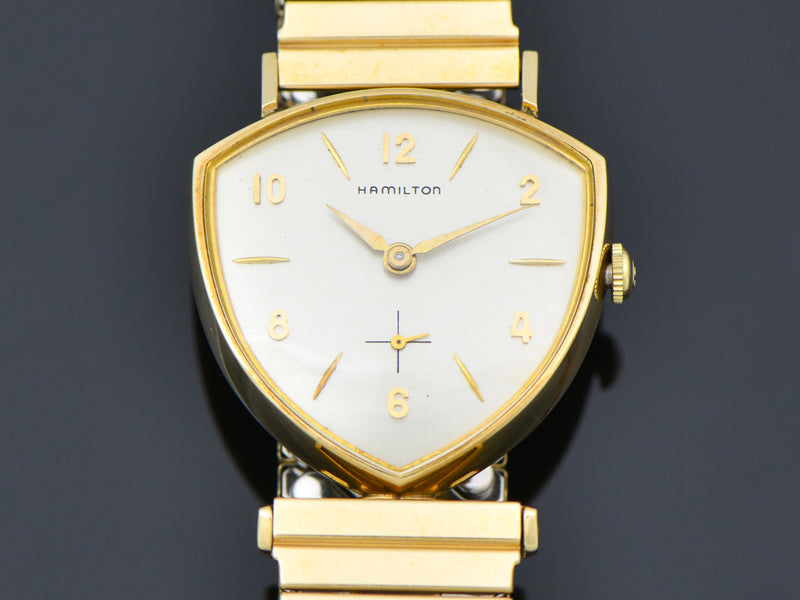 New Old Stock Hamilton Yellow Gold Filled Thor Watch & Original Watch Bracelet | Vintage