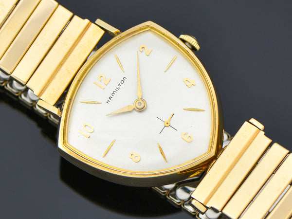 New Old Stock Hamilton Yellow Gold Filled Thor Watch & Original Watch Bracelet | Vintage
