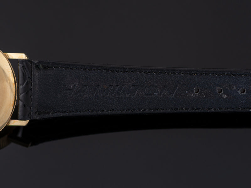 New Old Stock Hamilton marked Corfam Crocodile Grain Black Strap