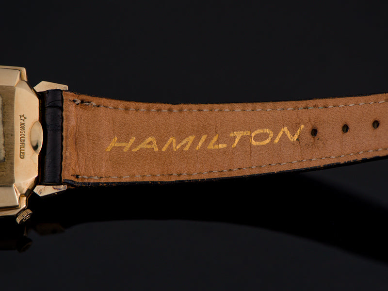 New Old Stock Original Marked Hamilton Genuine Leather Black Strap